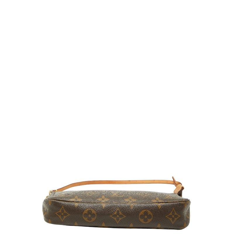 Louis Vuitton Monogram Pochette Accessoire Handbag Brown Leather