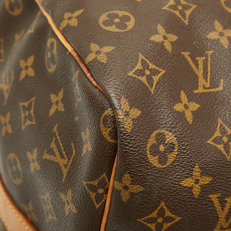 Louis Vuitton Monogram Keepall Bandouliere 60 Boston Bag Brown Leather