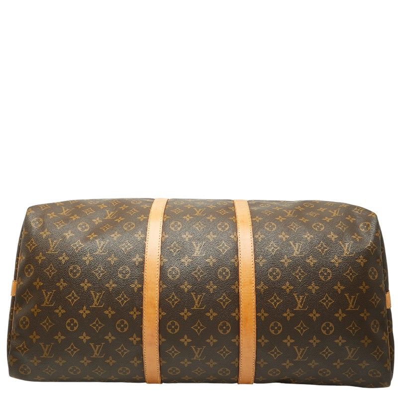 Louis Vuitton Monogram Keepall Bandouliere 60 Boston Bag Brown Leather