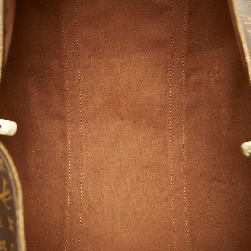 Louis Vuitton Monogram Keepall Bandouliere 60 Boston Bag Brown Leather