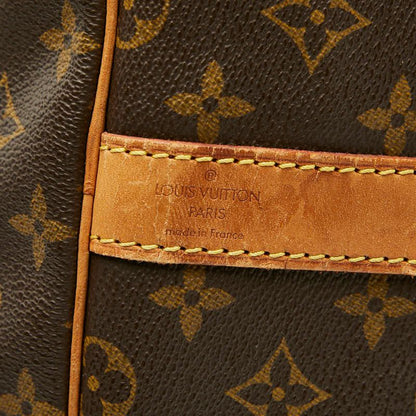 Louis Vuitton Monogram Keepall Bandouliere 60 Boston Bag Brown Leather