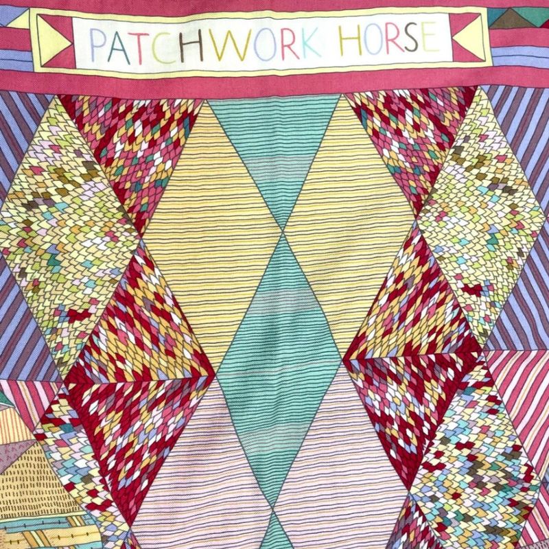 Hermes Carre Geant 140 Large Shawl Patchwork Horse Cashmere