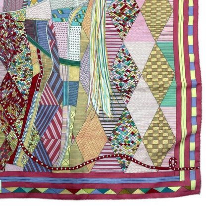 Hermes Carre Geant 140 Large Shawl Patchwork Horse Cashmere