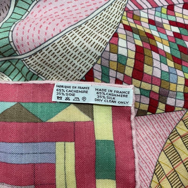 Hermes Carre Geant 140 Large Shawl Patchwork Horse Cashmere