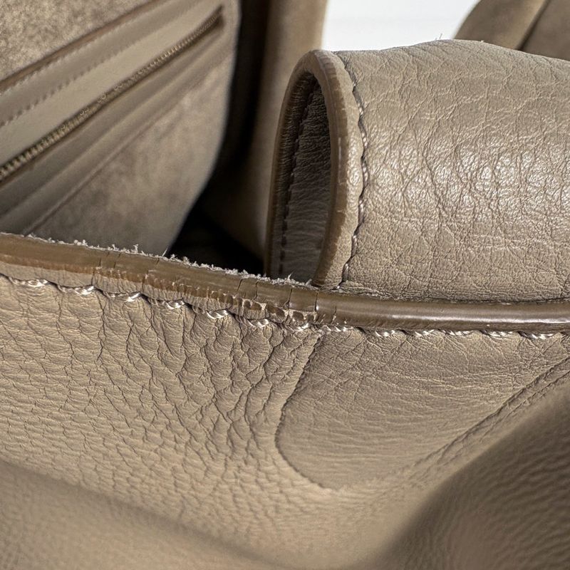 Celine Small Square Luggage Phantom Tote Leather Beige