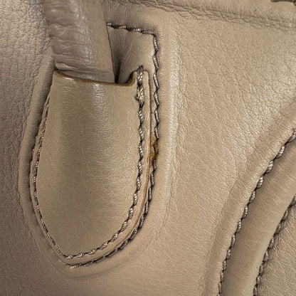 Celine Small Square Luggage Phantom Tote Leather Beige
