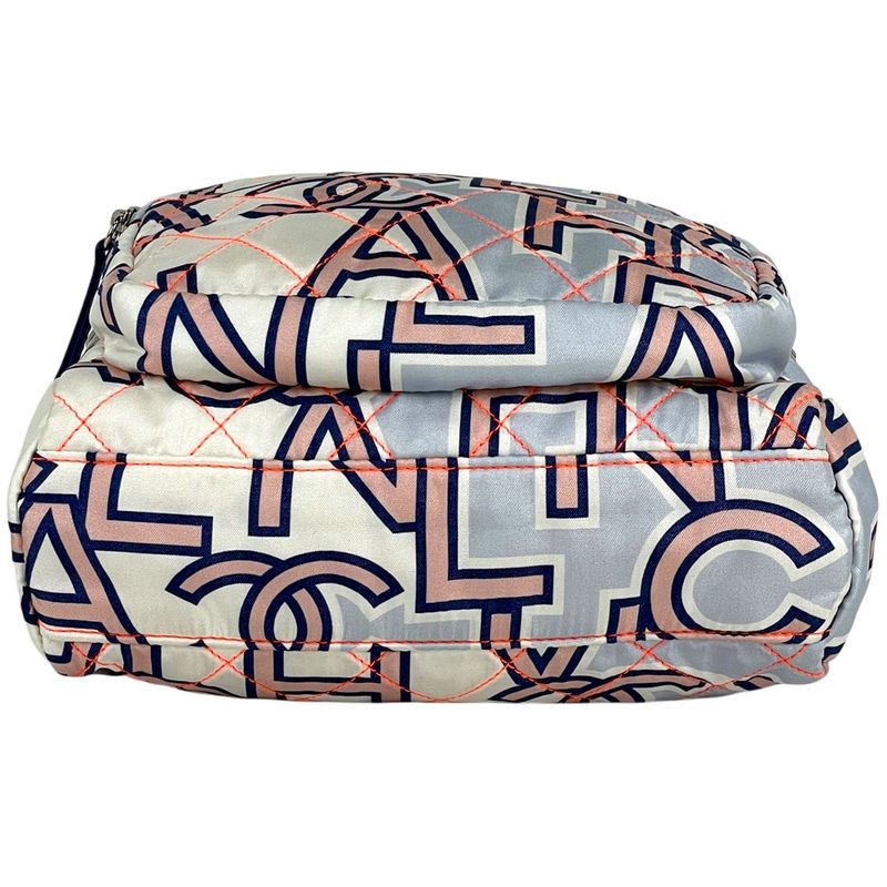 Chanel CC Logo Sac Quilted Neon Backpack Nylon Blue