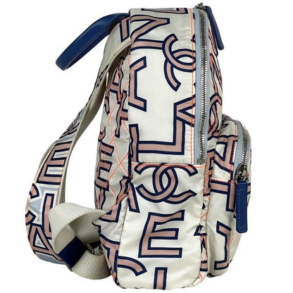 Chanel CC Logo Sac Quilted Neon Backpack Nylon Blue