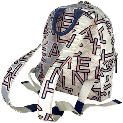Chanel CC Logo Sac Quilted Neon Backpack Nylon Blue