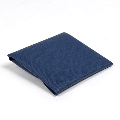 Hermes Bastia Coin Purse Leather Blue