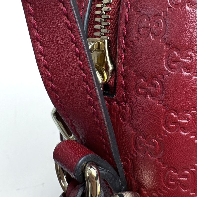 Gucci Micro Guccissima Shoulder Bag GG Pattern Leather Red