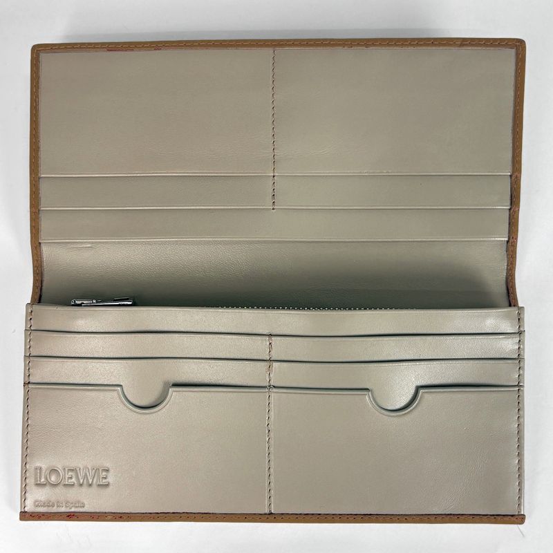 Loewe Anagram Long Wallet Bifold Leather Brown
