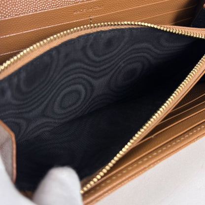 Saint Laurent Logo Bifold Long Wallet Billfold Coin Purse Leather