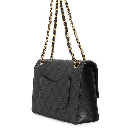 Chanel Chain Shoulder Bag Quilted CC Logo Single Flap Caviar Leather
