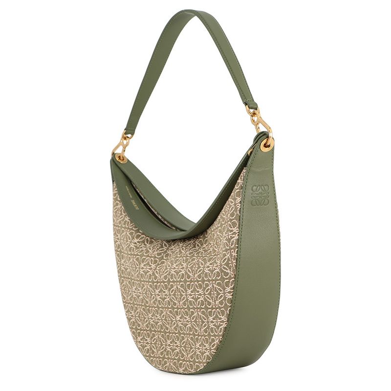 Loewe Shoulder Bag Luna Jacquard Leather Avocado Green