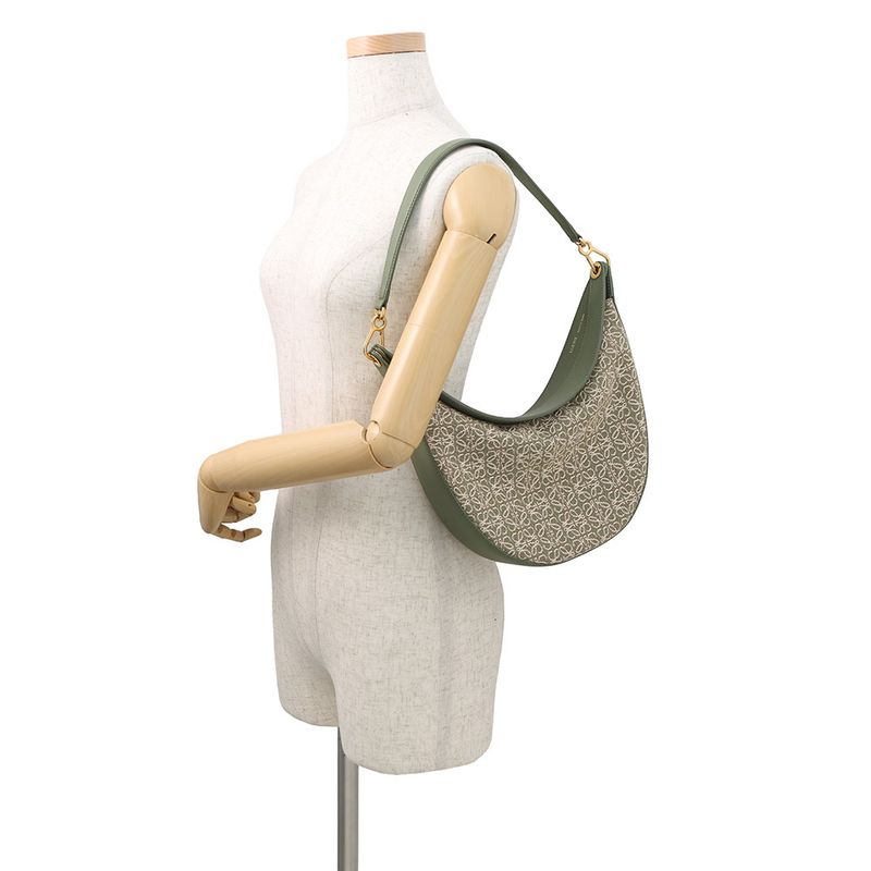 Loewe Shoulder Bag Luna Jacquard Leather Avocado Green