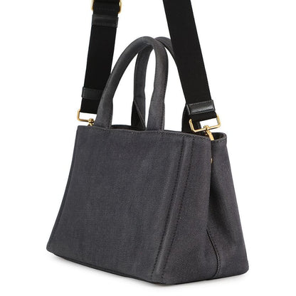 Prada Tote Canapa Robot Canvas 2-Way Navy - Multicolor