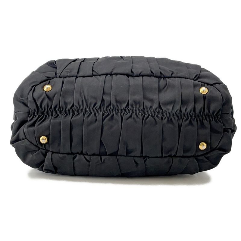 Prada Tote Gathered Nylon 2-Way Black