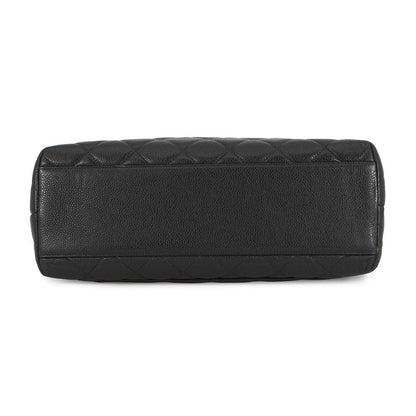 Chanel Handbag Quilted CC Logo Top Handle Caviar Leather Bag