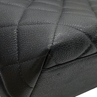 Chanel Handbag Quilted CC Logo Top Handle Caviar Leather Bag
