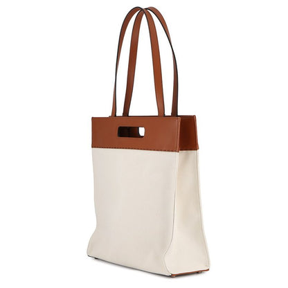 Fendi Tote Shopping Shoulder Bag Brown White