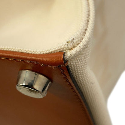 Fendi Tote Shopping Shoulder Bag Brown White