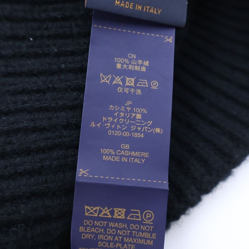 Louis Vuitton Cashmere LV Dual Beanie Knit Hat Black