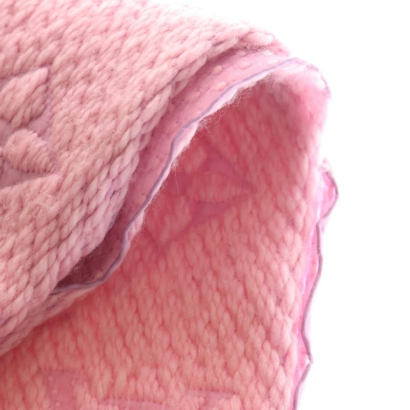 Louis Vuitton Monogram Logomania Scarf Fringe Muffler Pink