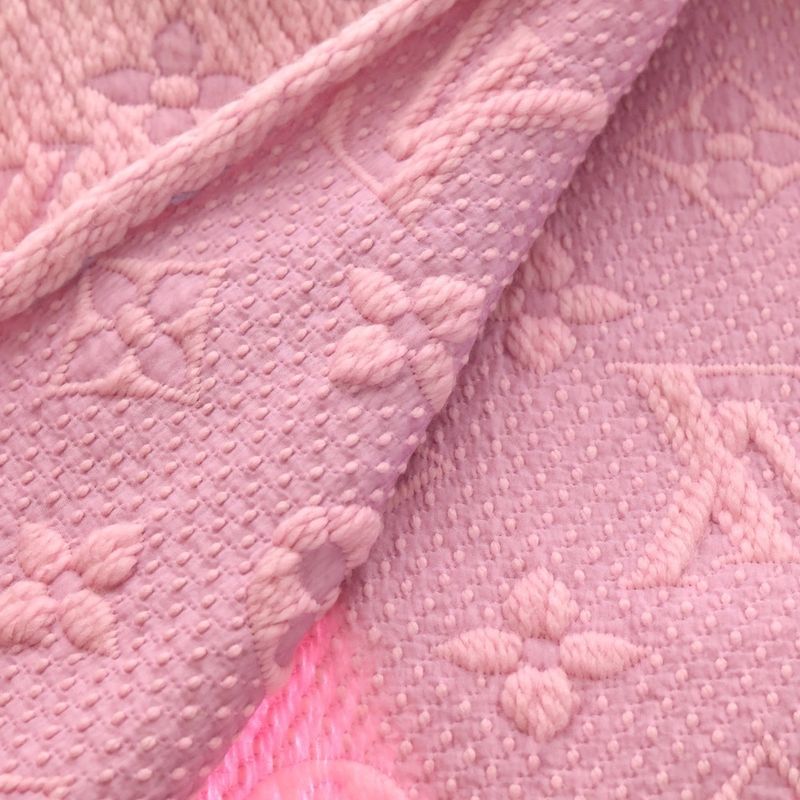 Louis Vuitton Monogram Logomania Scarf Fringe Muffler Pink