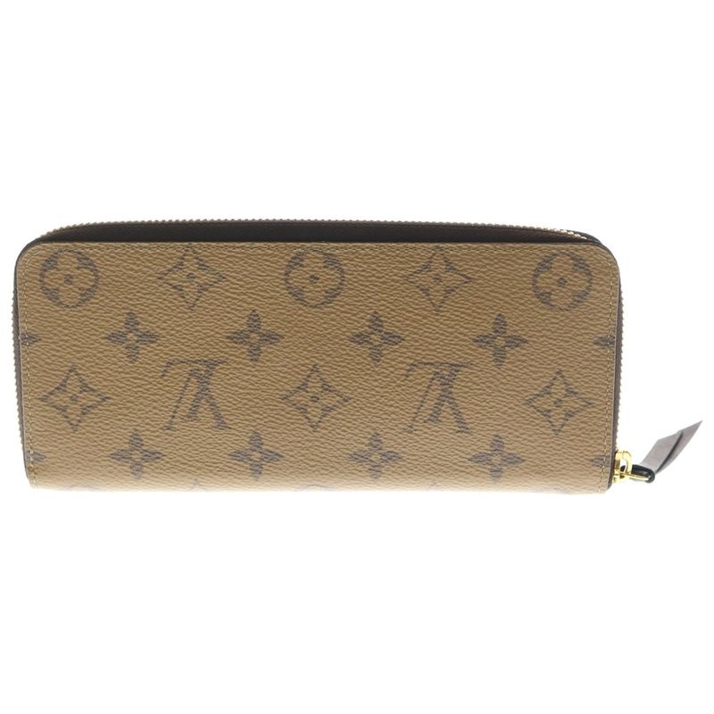 Louis Vuitton Monogram Reverse Portefeuille Clemence Long Wallet Beige