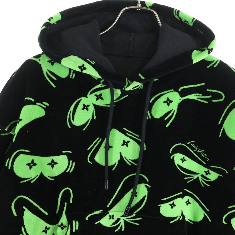 Louis Vuitton LV Eyes Graphic Velour Velvet Pullover Sweatshirt Hoodie
