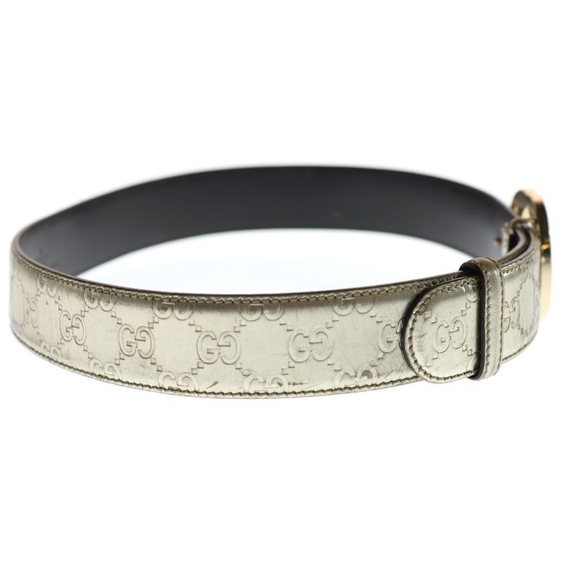 Gucci Interlocking Guccissima Leather Belt Gold