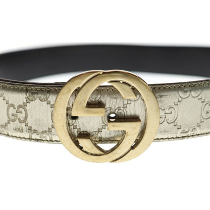 Gucci Interlocking Guccissima Leather Belt Gold