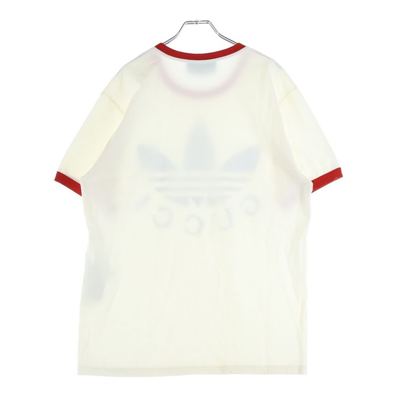 Gucci Adidas Trefoil Logo Trim T-Shirt White