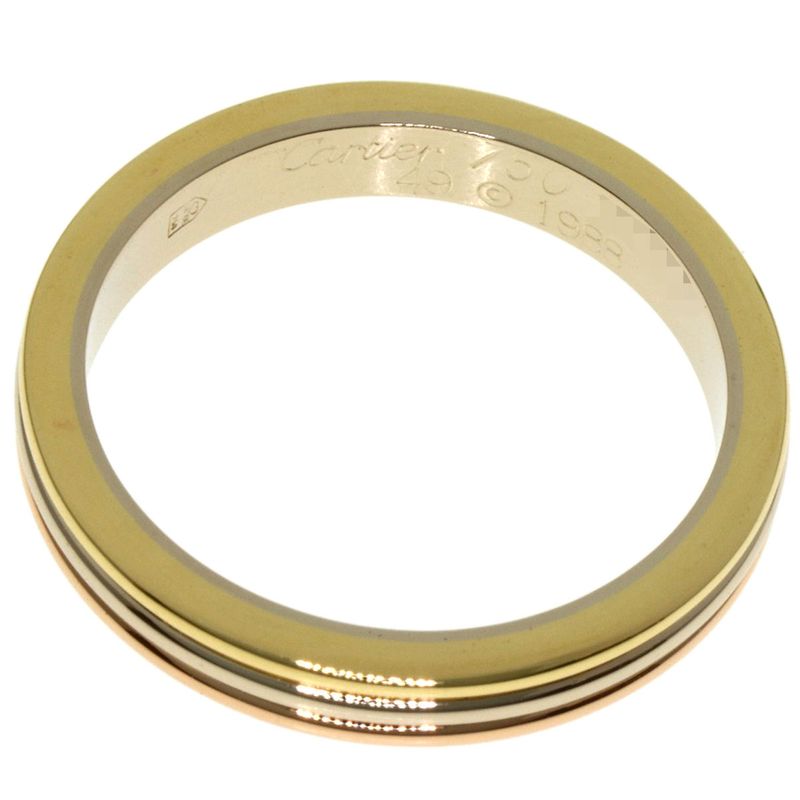 Cartier Three Color 49 Ring 18K Yellow Gold 18K White Pink