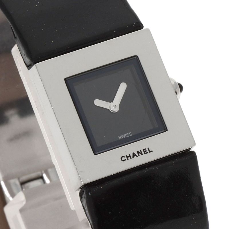 Chanel Quilted Watch SS Leather