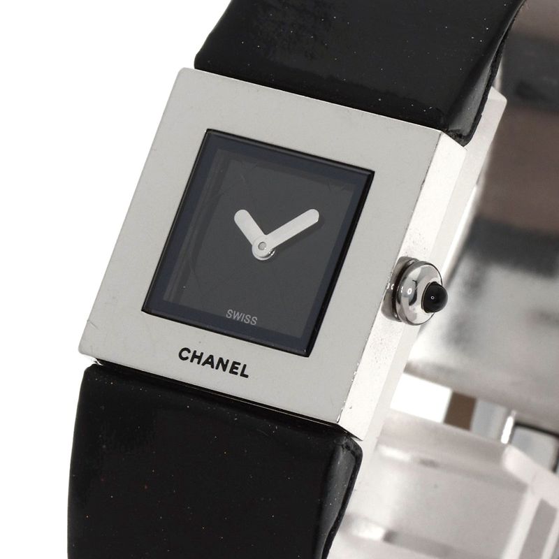Chanel Quilted Watch SS Leather