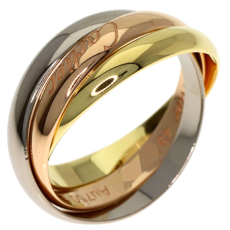 Cartier Trinity SM 48 Model Ring 18K Yellow Gold 18K Pink