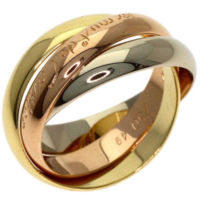 Cartier Trinity 49 Ring 18K Yellow Gold 18K White Pink