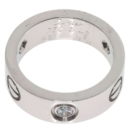 Cartier Love Ring Half Diamond 46 Ring 18K White Gold