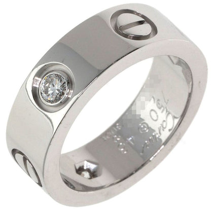 Cartier Love Ring Half Diamond 46 Ring 18K White Gold