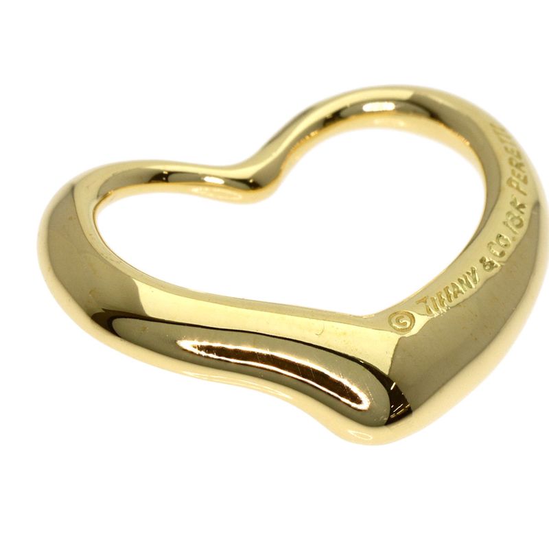 Tiffany & Co. Open Heart Pendant Top 18K Yellow Gold