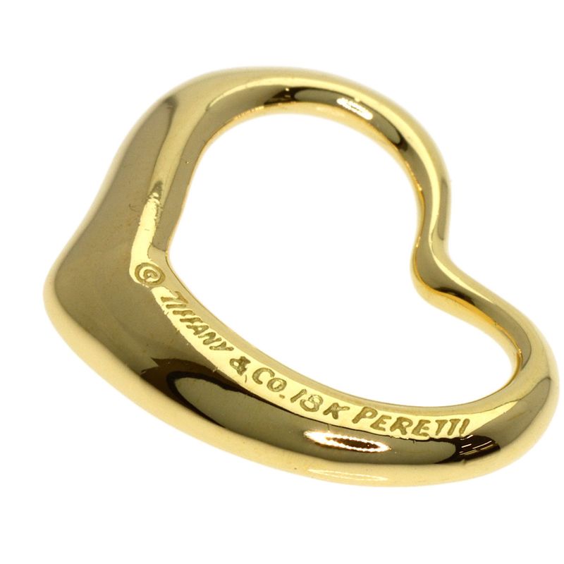 Tiffany & Co. Open Heart Pendant Top 18K Yellow Gold