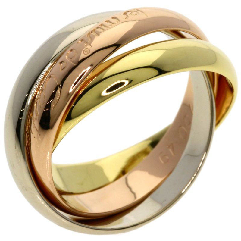 Cartier Trinity 49 Ring 18K Yellow Gold 18K White Pink
