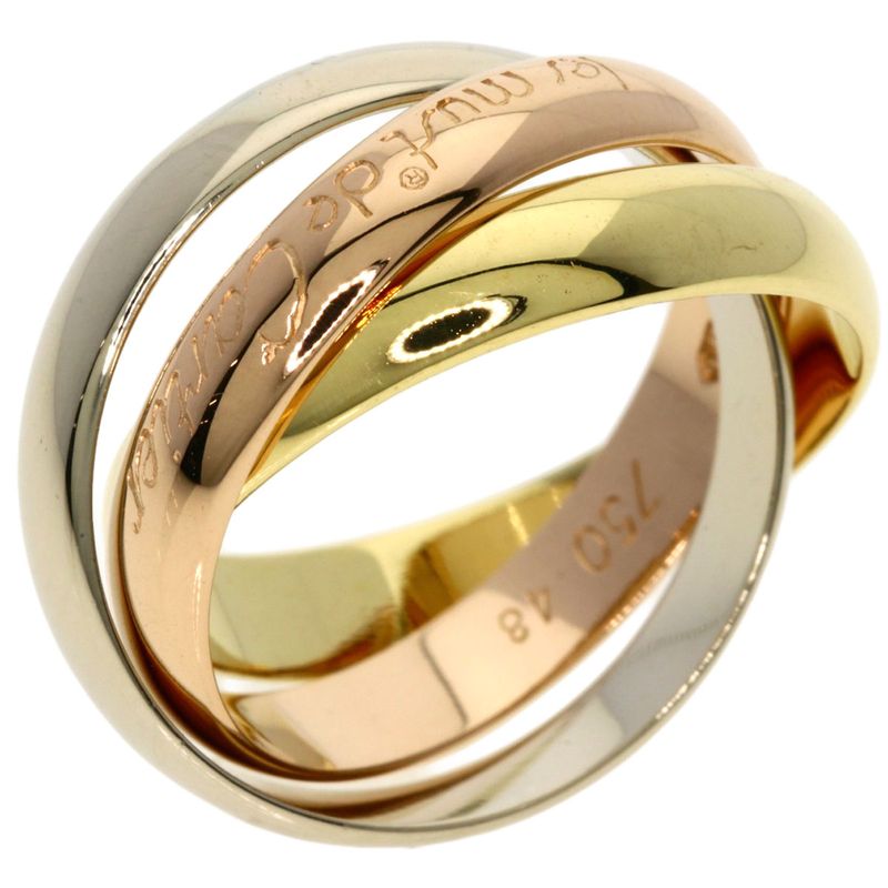 Cartier Trinity 48 Ring 18K Yellow Gold 18K White Pink