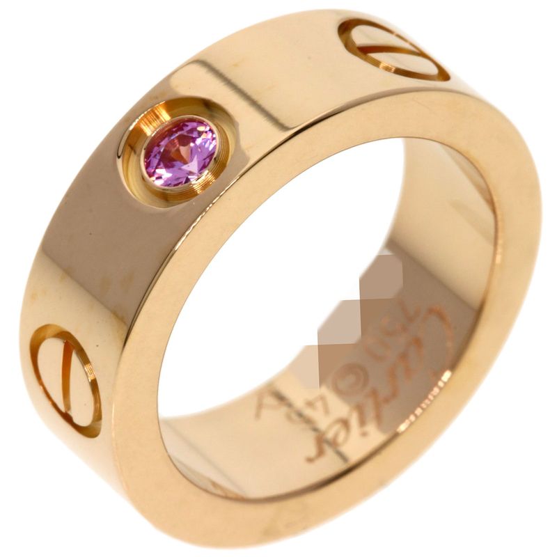 Cartier Love Ring Pink Saffiano 45 18K Gold