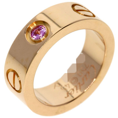 Cartier Love Ring Pink Saffiano 45 18K Gold
