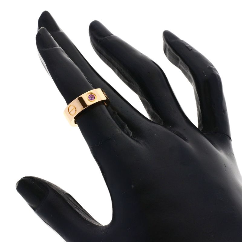 Cartier Love Ring Pink Saffiano 45 18K Gold