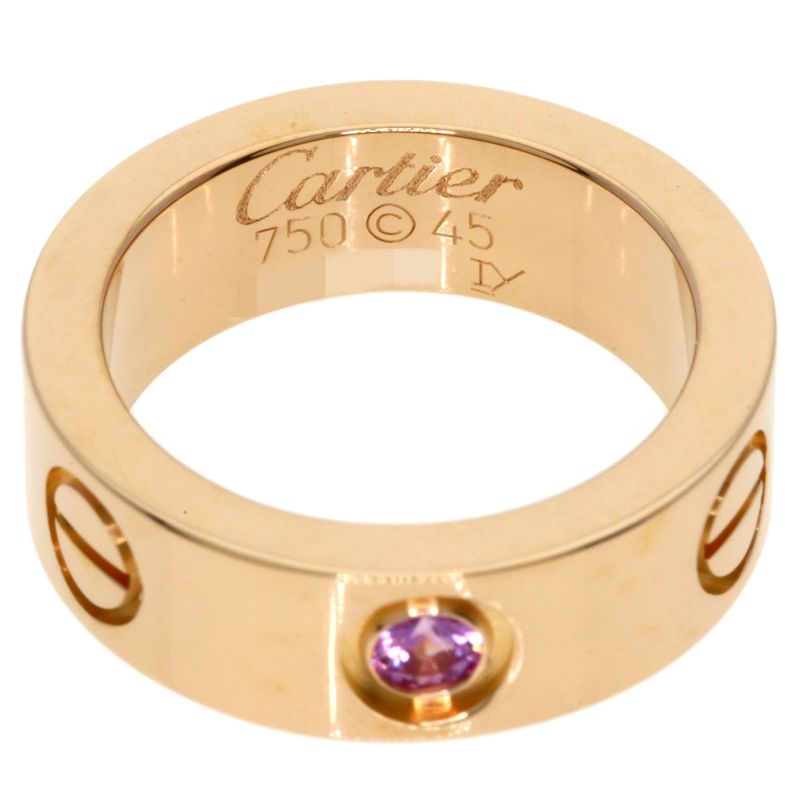Cartier Love Ring Pink Saffiano 45 18K Gold