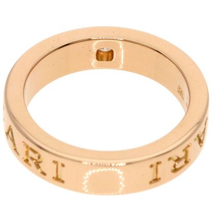 Bvlgari Double Logo Diamond Ring 18K Pink Gold